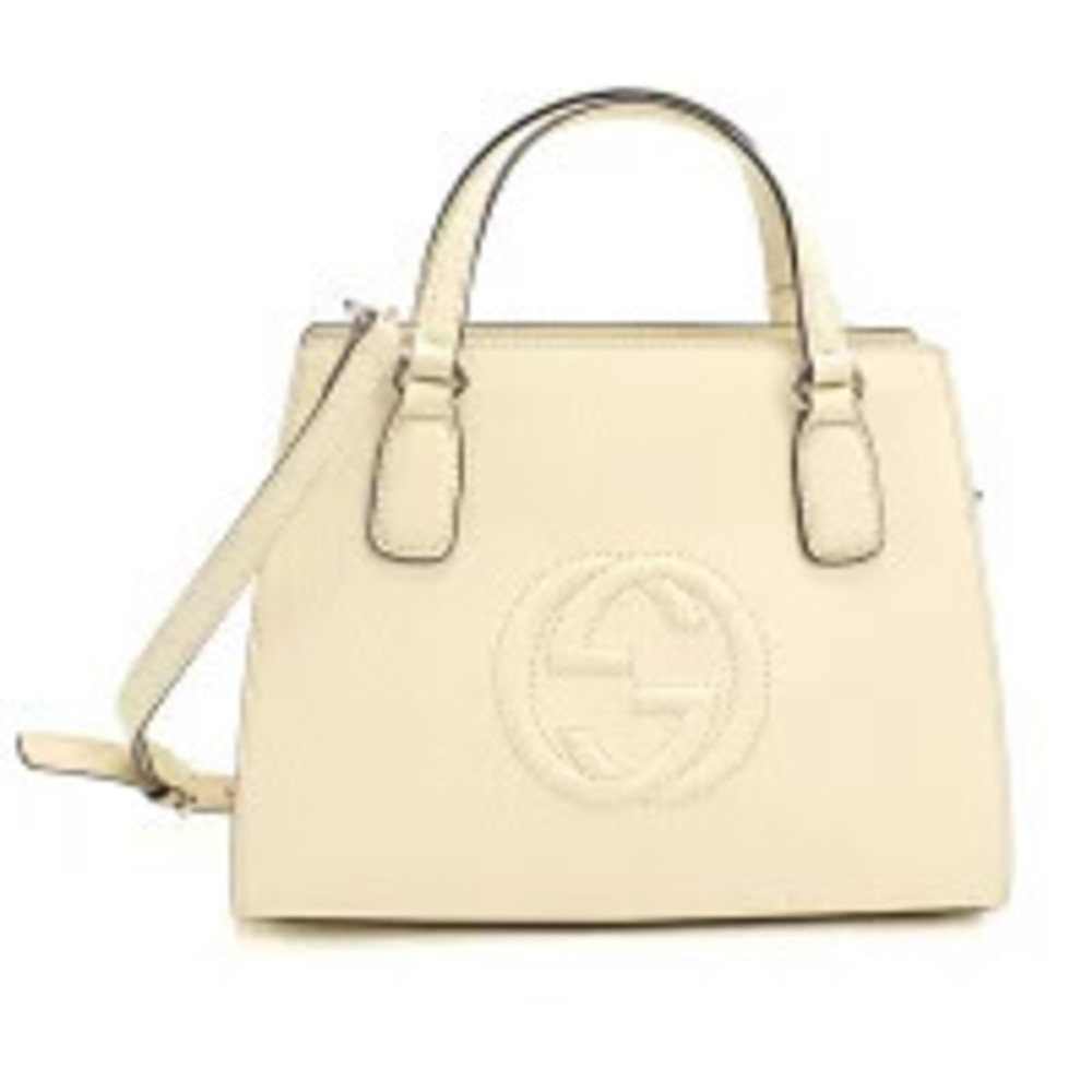 Gucci Soho Convertible Top Handle Satchel embossed interlocking G logo